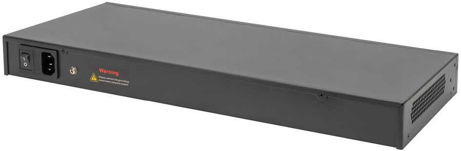 Switch PoE Gigabit Ethernet 19", vue arrière