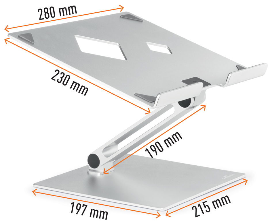 DURABLE Support pour ordinateur portable RISE, argent