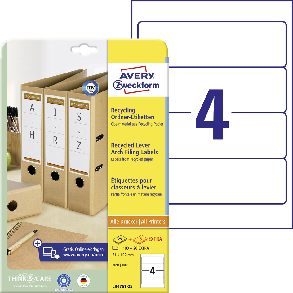 AVERY Zweckform Etiquettes recyclées pour dos de classeur