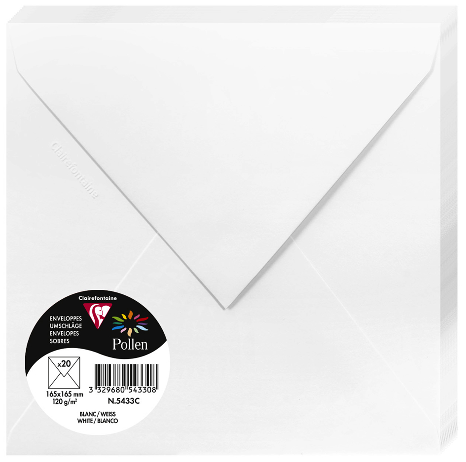 Pollen by Clairefontaine Enveloppes 165 mm, blanc