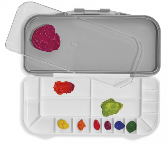 deflecto Palette avec couvercle, gris / blanc