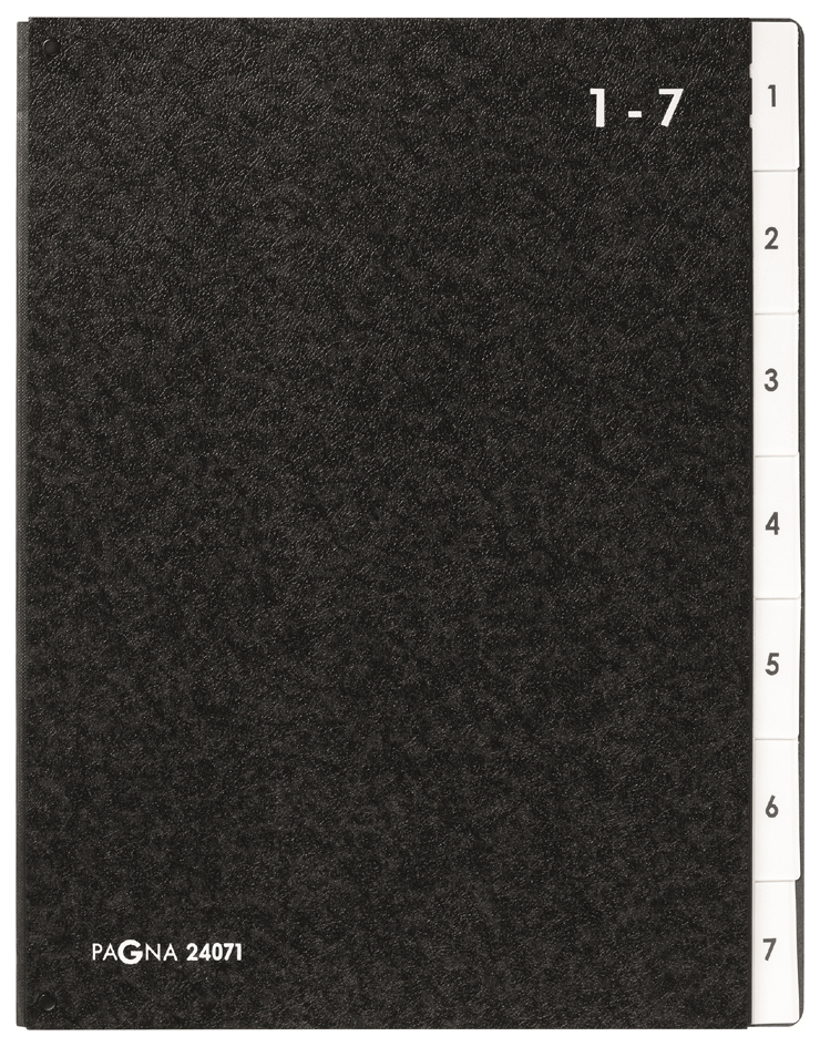 PAGNA trieur, format A4, 7 compartiments, 1 - 7, noir