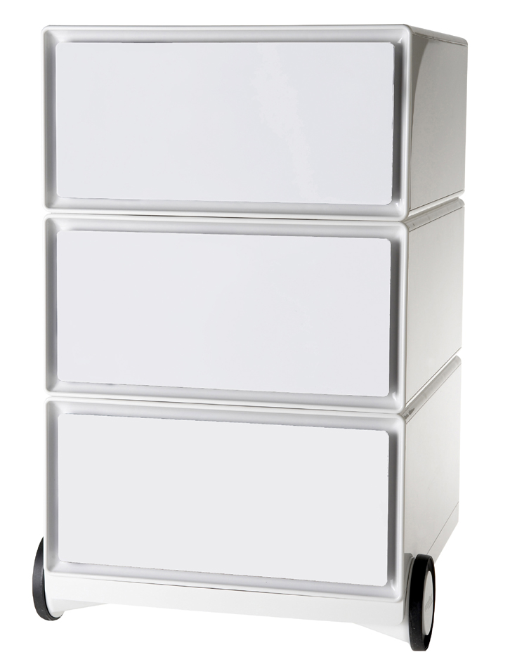 PAPERFLOW Caisson mobile 'easyBox', 3 tiroirs, blanc / blanc