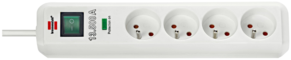 Prolongateur multiprise Eco-Line avec parasurtenseur, blanc