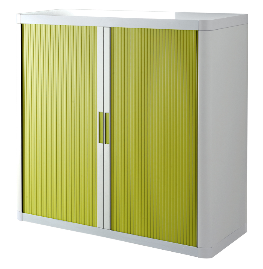 Armoire à rideau, blanc / vert