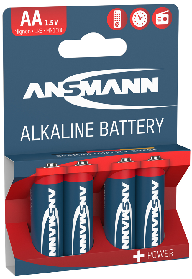 ANSMANN Pile alcaline 'RED', Mignon AA, blister de 4