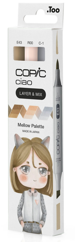 COPIC Marqueur ciao, set de 3 'Mellow Palette'