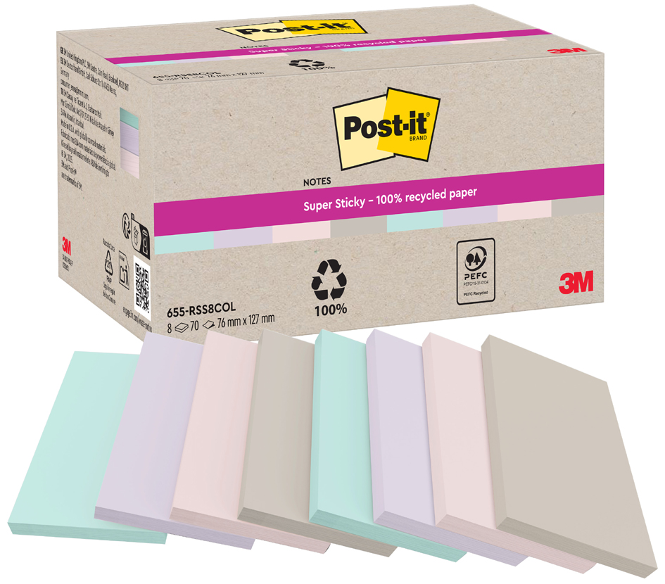 Post-it Bloc-notes super sticky Recycling Notes, pastel