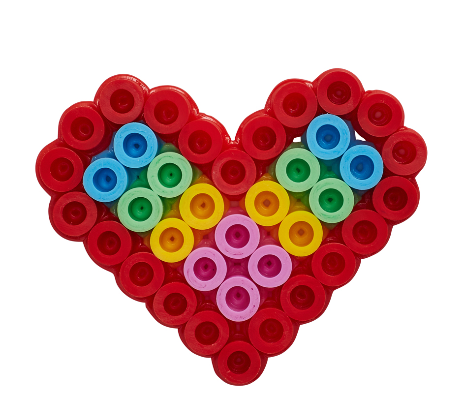 Visuel de référence: utilisation des perles à repasser maxi "Petit coeur"