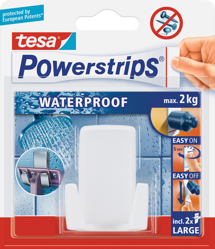 tesa Support pour rasoirs Powerstrips 'WAVE', en plastique