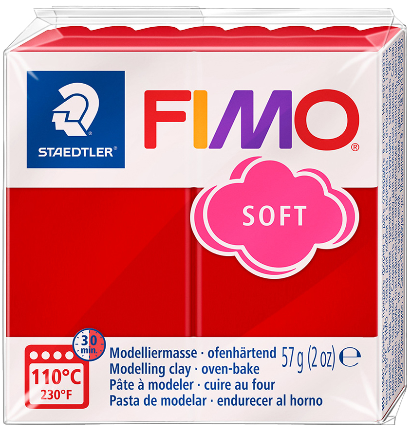 FIMO Pâte à modeler SOFT, à cuire, 57 g, rouge