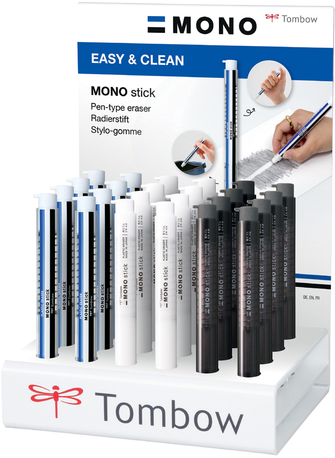 Tombow Stylo-gomme 'MONO Stick', présentoir de 24