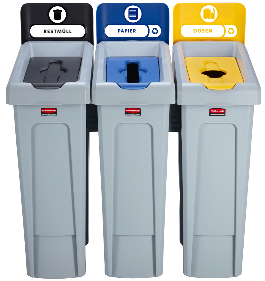 Station de recyclage Slim Jim, kit déchets non recyclables/papier/bouteilles