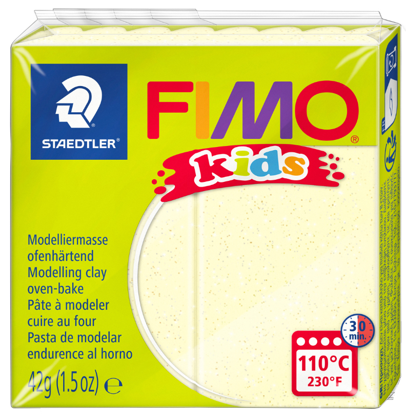 FIMO kids Modelliermasse, à cuire au four, jaune pearl clair