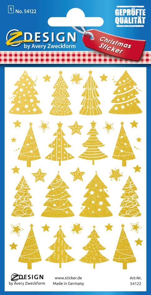 AVERY Zweckform ZDesign Stickers de Nöel 'Arbres de Noël'
