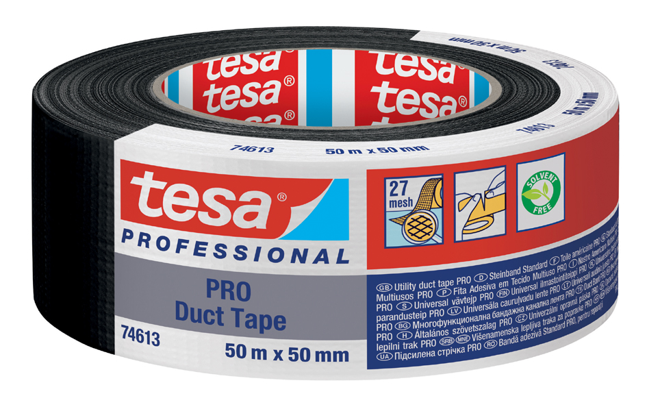 tesa Ruban toilé Duct Tape PRO, 50 mm x 50 m, noir