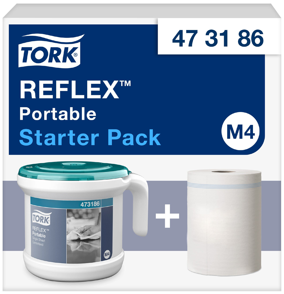 TORK Reflex Rouleau nettoyant multi-usage, 113,9 m, blanc