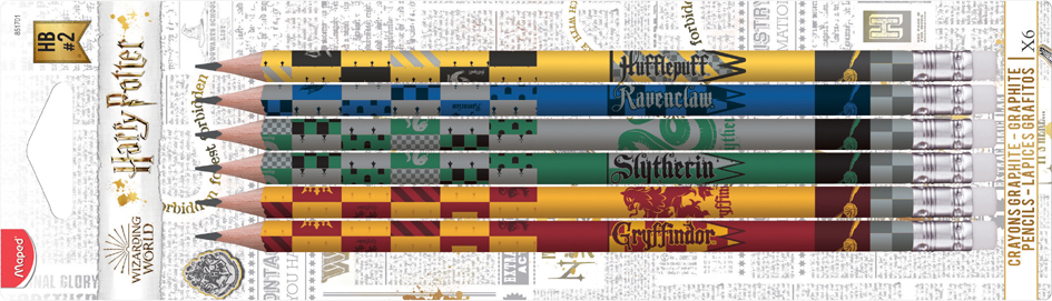Maped Crayon à papier HARRY POTTER, avec gomme, blister de 6