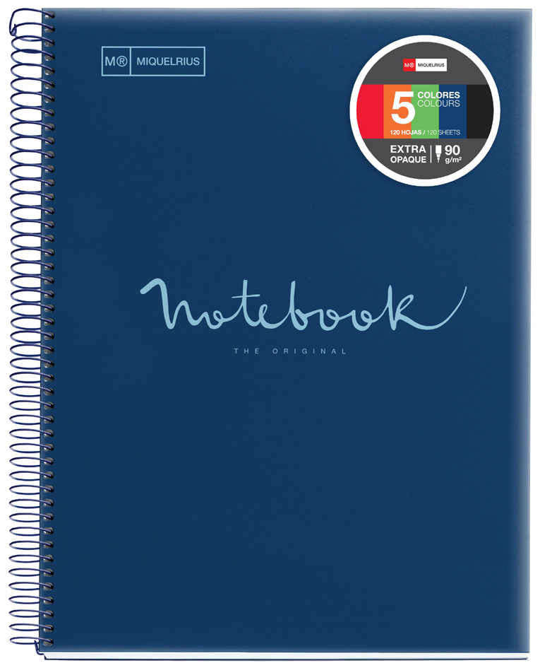 MIQUELRIUS Cahier à spirale 'Notebook EMOTIONS', A5, marine
