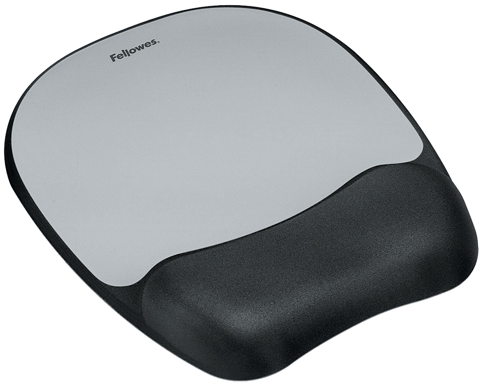 Repose-poignet Memory Foam "Bandes argentées" avec tapis de souris
