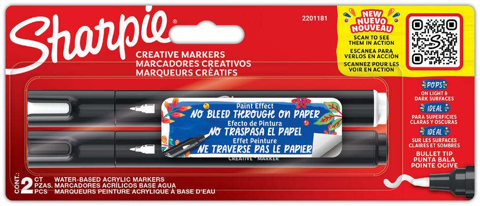 Sharpie Bullet Marqueur créatif, pointe ogive, blister de 2