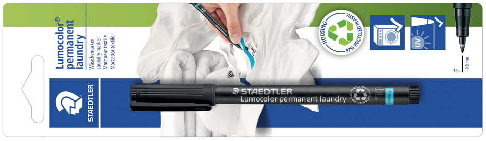 STAEDTLER Marqueur textile Lumocolor laundry, noir pointe ogive 0,6 mm noir noir