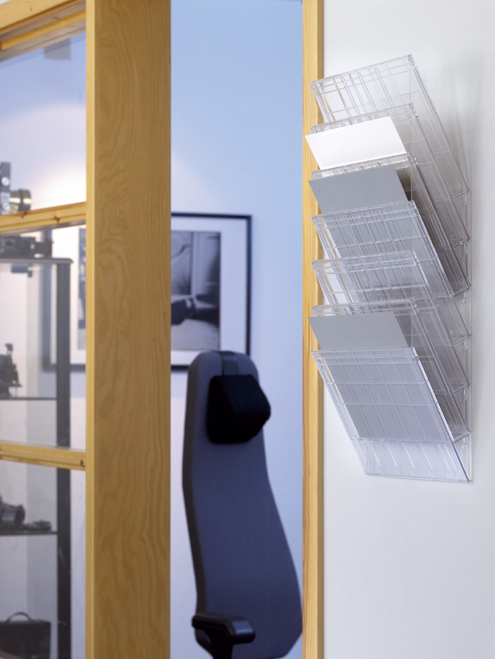 Set porte-brochures mural "FLEXIBOXX 6", transparent - utilisation