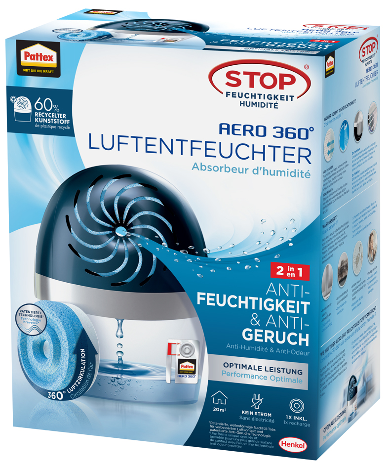 Déshumidificateur AERO 360 degrés, dans un carton
