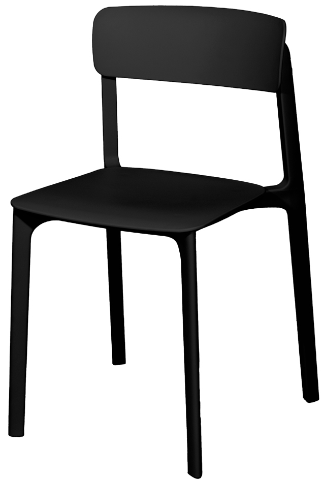 PAPERFLOW Chaise visiteur d'extérieur OTHO, set de 2, noir