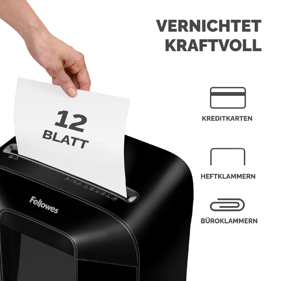 Visuel de référence : détruit efficacement (cartes de crédit, agrafes, trombones)