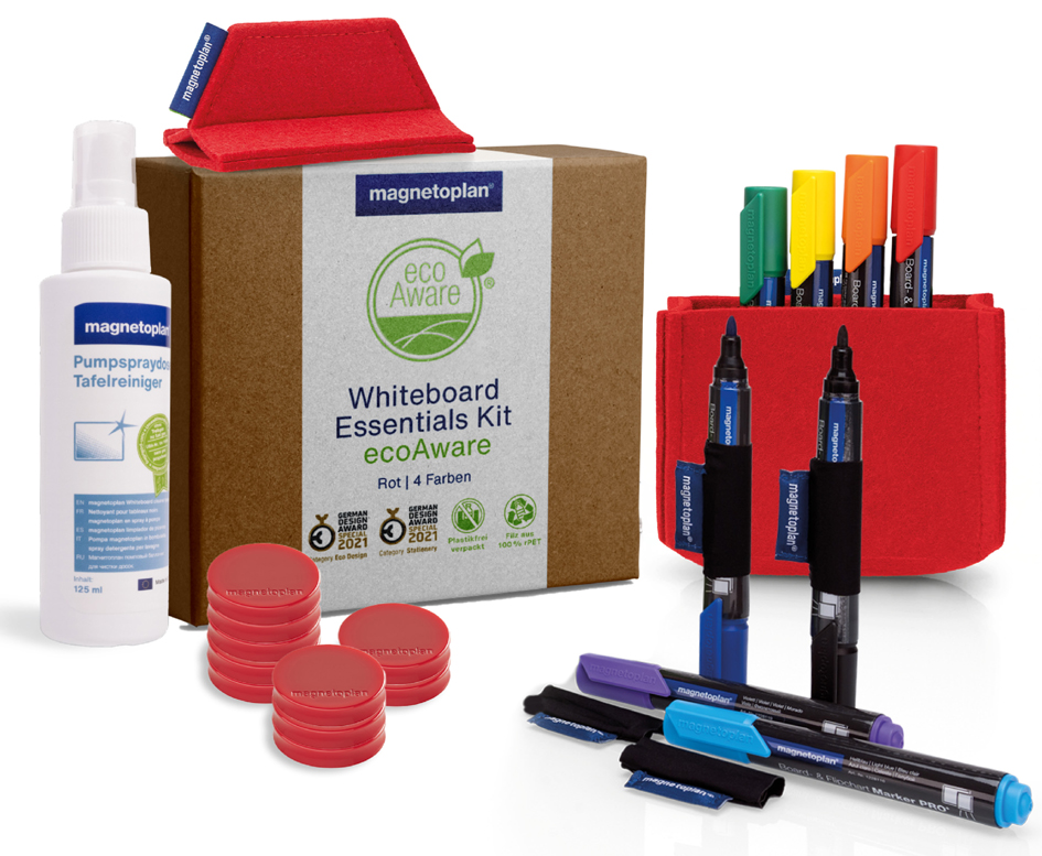 magnetoplan Kit Whiteboard Essentials, rouge