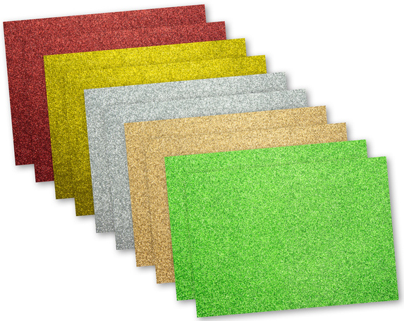 Carton pailleté, 5 couleurs, aperçu des couleurs