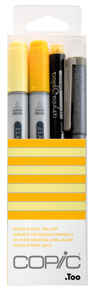 COPIC Marqueur ciao, kit de 4 'Doodle Pack Yellow'