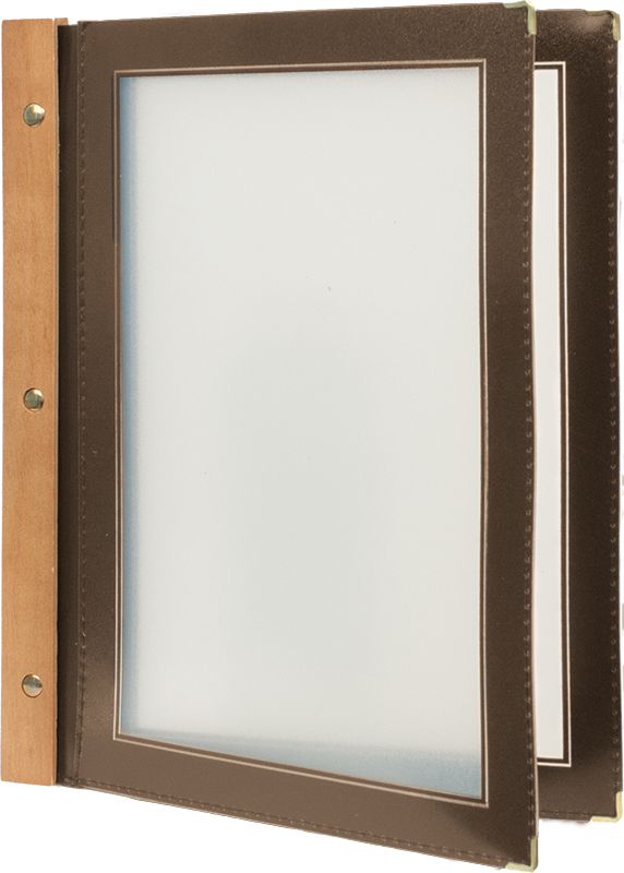 Securit Inserts pour protège-menus WOOD, marron
