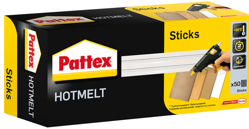 Pattex Cartouche pour collage à chaud HOT STICKS, rond