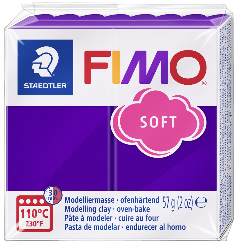 FIMO Pâte à modeler SOFT, à cuire, 57 g, prune