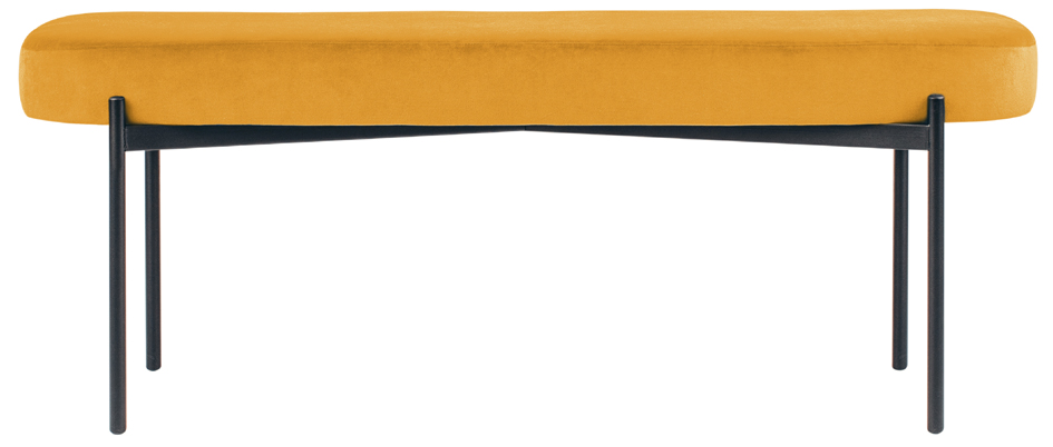 PAPERFLOW Banc oval GAIA, taille L, habillage tissu, safran