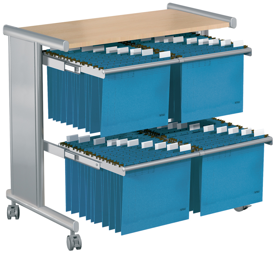 kerkmann Chariot pour dossiers suspendus Pragma, gris clair