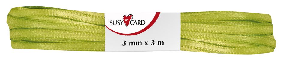 SUSY CARD Ruban cadeau 'double satin', 3 mm x 3 m, vert