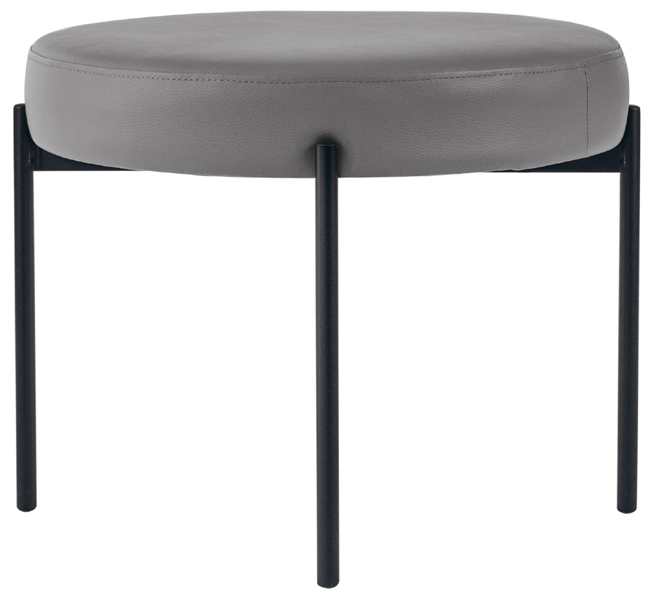 PAPERFLOW Banc GAIA, rond, habillage similicuir, gris