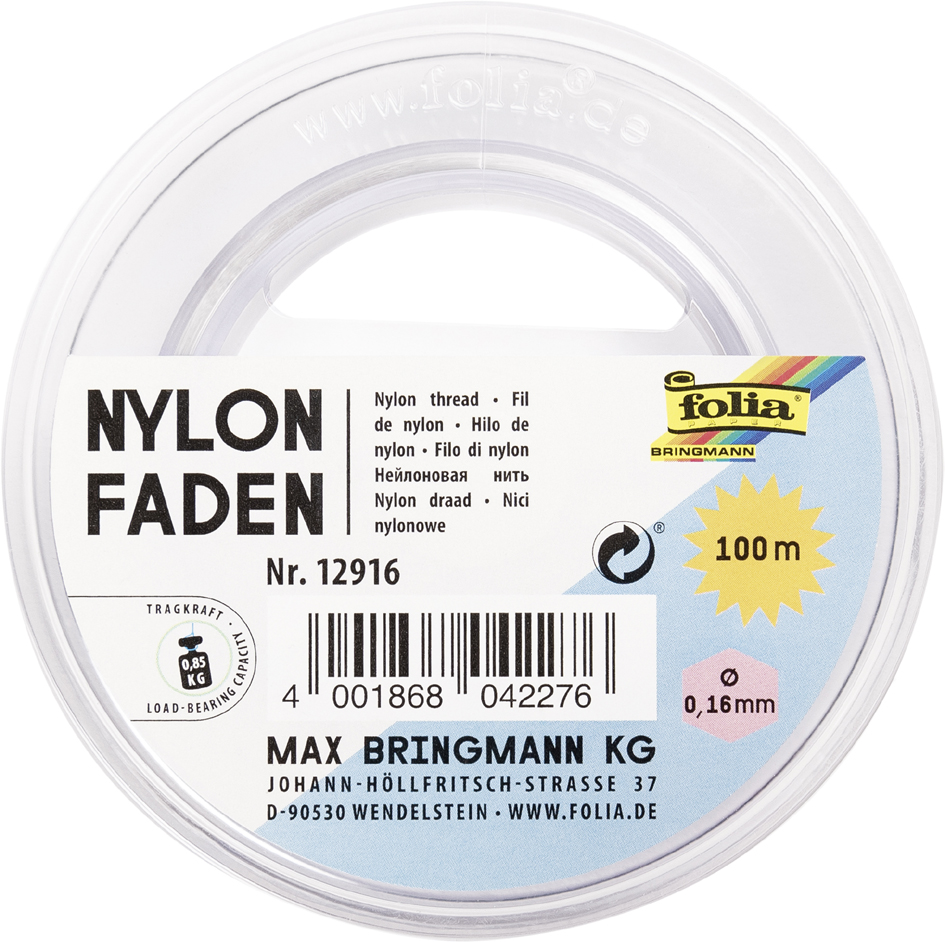 folia Fil nylon en bobine, 0,16 mm x 100 m, transparent