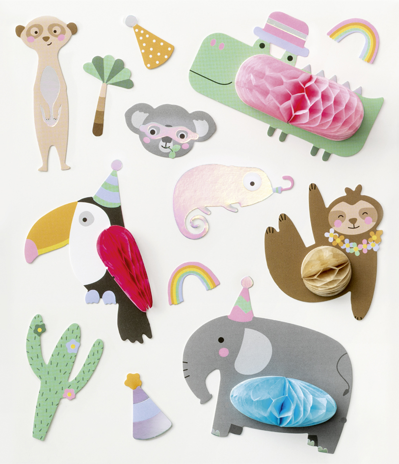 Sticker boule en papier JUNGLE