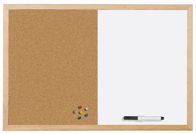 Bi-Office Tableau mixte, cadre en bois, (L)400 x (H)300 mm