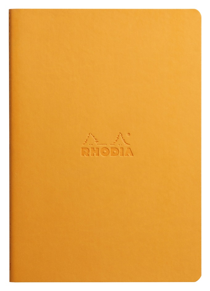 RHODIA Carnet piqûre textile RHODIARAMA, A5, ligné, orange
