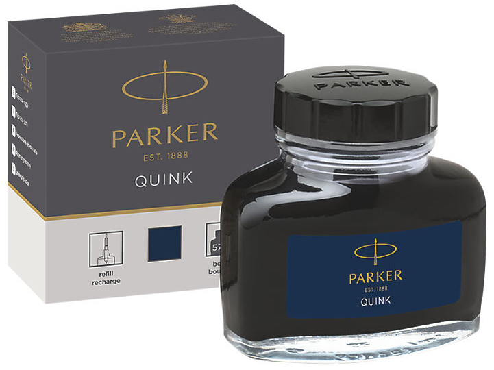 PARKER Flacon d'encre QUINK, contenu: 57 ml, bleu noir