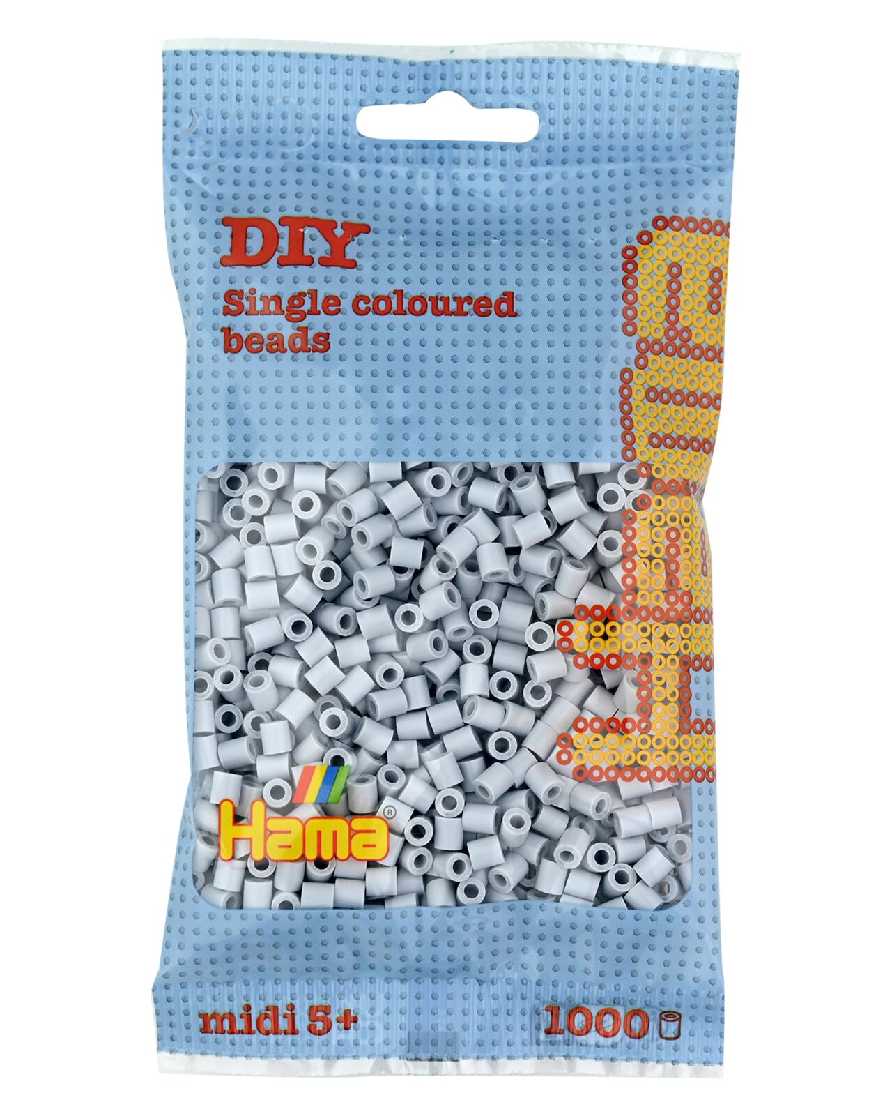 Hama Perles à repasser midi, dans un sachet, gris clair