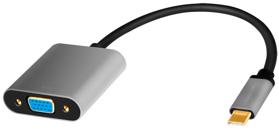 LogiLink Câble adaptateur USB-C - VGA, 0,15 m, noir/gris