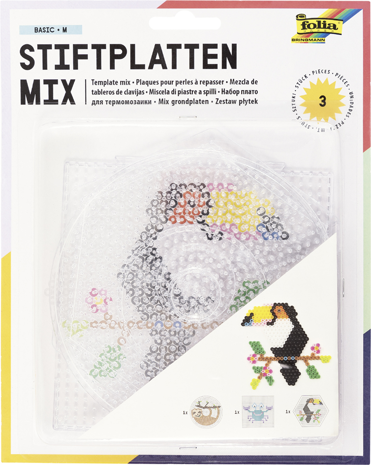 Plaques pour perles à repasser BASIC GRAND, sur carte blister