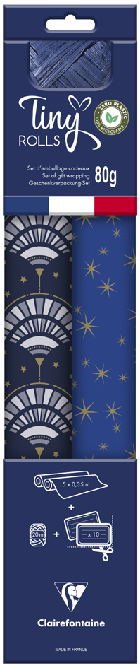Clairefontaine Set de papiers cadeau de Noël 'Tiny Rolls'