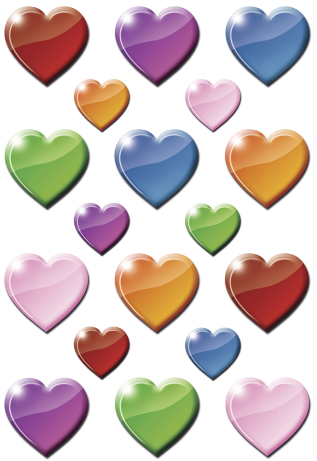 HERMA Sticker DECOR 'Coeurs multicolores'